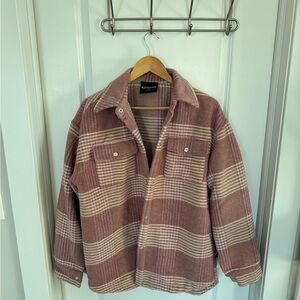 Kittenish Pink Plaid Shacket